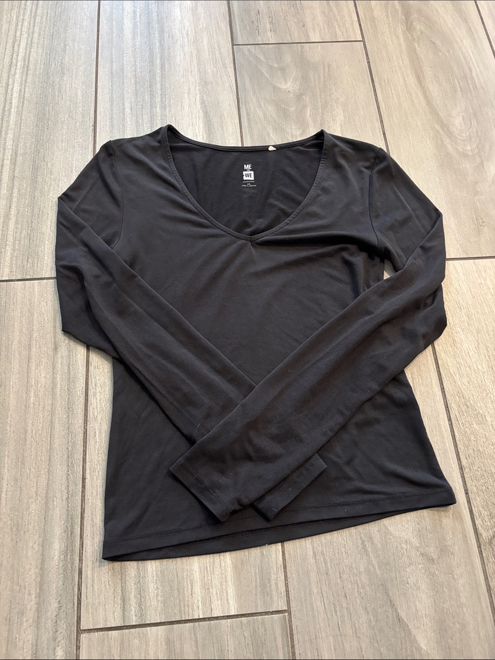 Me to We Black V-Neck Long Sleeve Tee